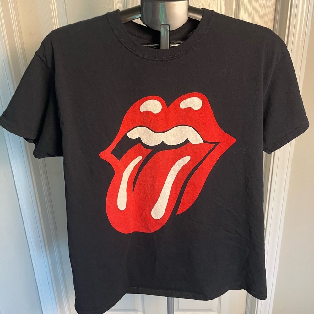 Black Graphic Rolling Stones tour tee shirt